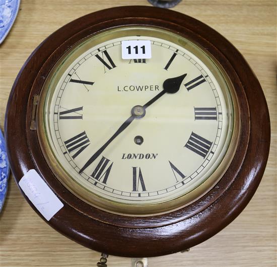 A L. Cowper wall timepiece diameter 30cm